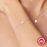 925 Sterling Silver Star CZ Zircon Chain Bracelet Crystal Lady Fine Jewelry