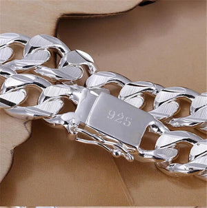 High-end S925 Sterling Silver Bracelet Men's Gem Gift