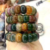 Indian Bloodstone Agate Beads Bracelet Natural Gemstone Fine Jewelry Bangle