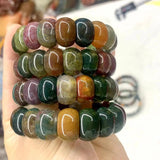 Indian Bloodstone Agate Beads Bracelet Natural Gemstone Fine Jewelry Bangle