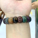 Indian Bloodstone Agate Beads Bracelet Natural Gemstone Fine Jewelry Bangle