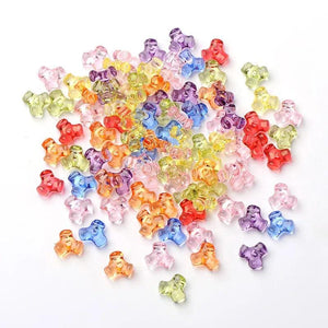 200pcs 10mm Acrylic Flower Beads DIY Jewelry Christmas Ornamen