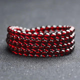 Red Garnet Stone Beads Bracelets For Women Layered Strand Bracelet
