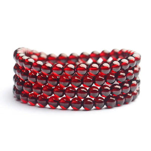 Red Garnet Stone Beads Bracelets For Women Layered Strand Bracelet