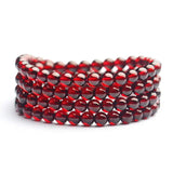 Red Garnet Stone Beads Bracelets For Women Layered Strand Bracelet