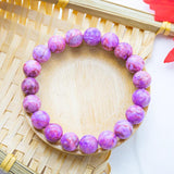 Kunzite Bracelet Charm Natural Stone Healing Buddha Elastic Rope Couple Crystal