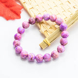 Kunzite Bracelet Charm Natural Stone Healing Buddha Elastic Rope Couple Crystal