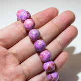 Kunzite Bracelet Charm Natural Stone Healing Buddha Elastic Rope Couple Crystal