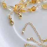 5-8mm Citrine Crystals Bracelet, Adjustable Bangle for Women