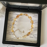 5-8mm Citrine Crystals Bracelet, Adjustable Bangle for Women