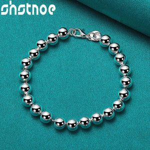 925 Silver Ball Bead Chain Bracelet For Women