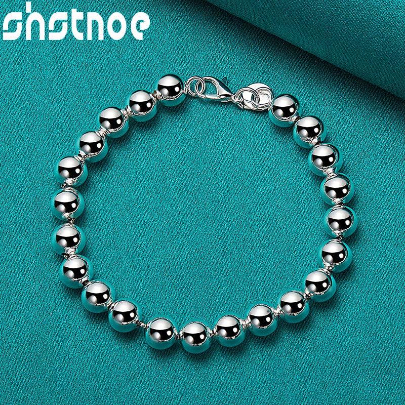925 Silver Ball Bead Chain Bracelet For Women