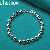 925 Silver Ball Bead Chain Bracelet For Women
