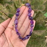 Irregular Amethyst Bracelet Beads Jewelry Healing Women Men