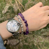 Irregular Amethyst Bracelet Beads Jewelry Healing Women Men