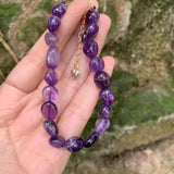 Irregular Amethyst Bracelet Beads Jewelry Healing Women Men