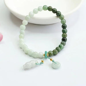 Burmese Jade Donut Bracelets Charm Women Natural Bangles Gemstone Bead Carved
