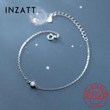 925 Silver Zircon Bead Chain Bracelet Women Fine Jewelry