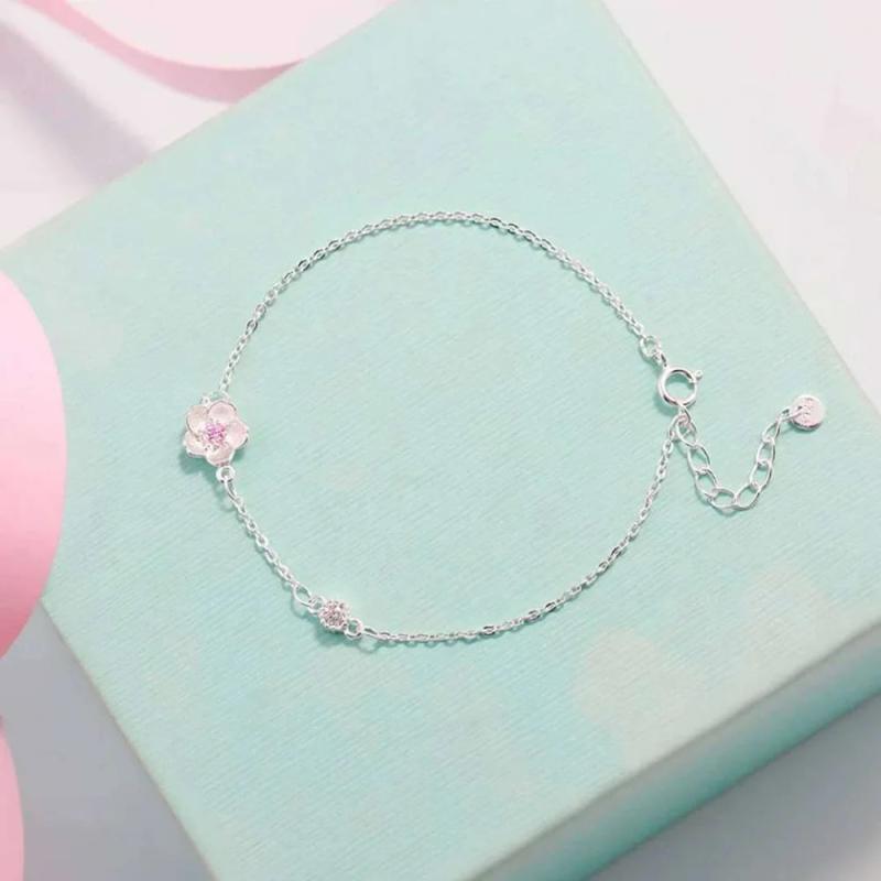 S925 Silver Cherry Women's Bracelet Hand Jewelry