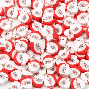 20pcs 10mm Christmas Polymer Clay Beads for Jewelry Making DIY Bracelet