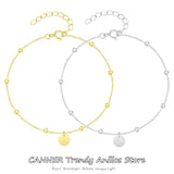 925 Silver Minimalist Bead Chain Bracelet Party Jewelry