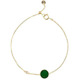 Natural Green Chalcedony Round Bracelet for Women - Fine Vintage Bangle