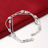 925 Silver Bead Bracelet Chain for Women Wedding