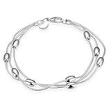 925 Silver Bead Bracelet Chain for Women Wedding