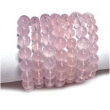 Natural Rose Quartz Crystal Bracelet Round Beads