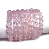 Natural Rose Quartz Crystal Bracelet Round Beads