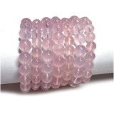 Natural Rose Quartz Crystal Bracelet Round Beads