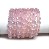 Natural Rose Quartz Crystal Bracelet Round Beads