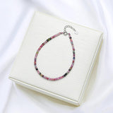925 Silver Amethyst Bracelet Natural Stone Handwork Women Gift Jewelry