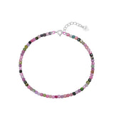 925 Silver Amethyst Bracelet Natural Stone Handwork Women Gift Jewelry