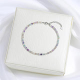 925 Silver Amethyst Bracelet Natural Stone Handwork Women Gift Jewelry