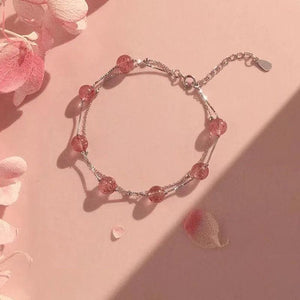 Sterling Silver Opal Moonstone Double Layer Bracelet Lucky Jewelry