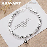 925 Silver Bell Bead Bracelet Chains for Women Girls Jewelry