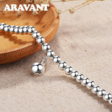 925 Silver Bell Bead Bracelet Chains for Women Girls Jewelry