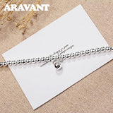 925 Silver Bell Bead Bracelet Chains for Women Girls Jewelry