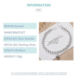 925 Silver Bell Bead Bracelet Chains for Women Girls Jewelry