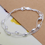 925 Sterling Silver Bracelet Chain Jewelry for Women Lady Wedding