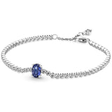Rose Sparkling Pink Heart Tennis Crystal Bracelet 925 Silver