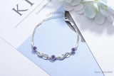 925 Silver Infinity Love Zircon Bracelet Amethyst SCB037