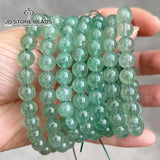 Green Strawberry Quartz Beaded Bracelets Women Crystal Round Beads Bangles