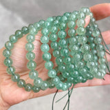 Green Strawberry Quartz Beaded Bracelets Women Crystal Round Beads Bangles