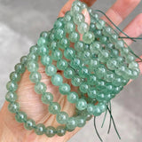 Green Strawberry Quartz Beaded Bracelets Women Crystal Round Beads Bangles