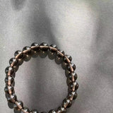Natural Smoky Quartz Beaded Bracelet - Tea Brown Crystal Healing Bangle