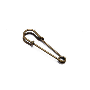 20pcs 45mm Bronze Safety Brooch Pin Base for Jewelry Making DIY