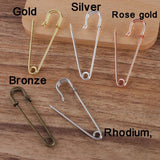 20pcs 45mm Bronze Safety Brooch Pin Base for Jewelry Making DIY