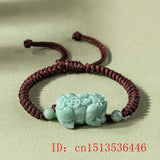 Burmese Jade Money Pixiu Bracelets Bangle Bead Jadeite Women Green Gemstone